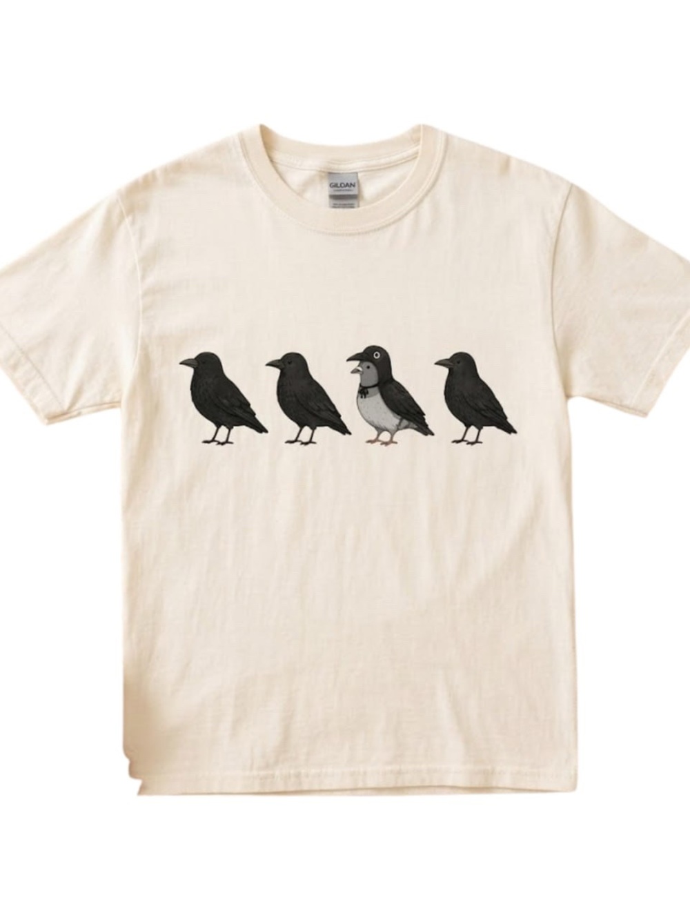 Funny crow pigeon bird graphic T-shirt